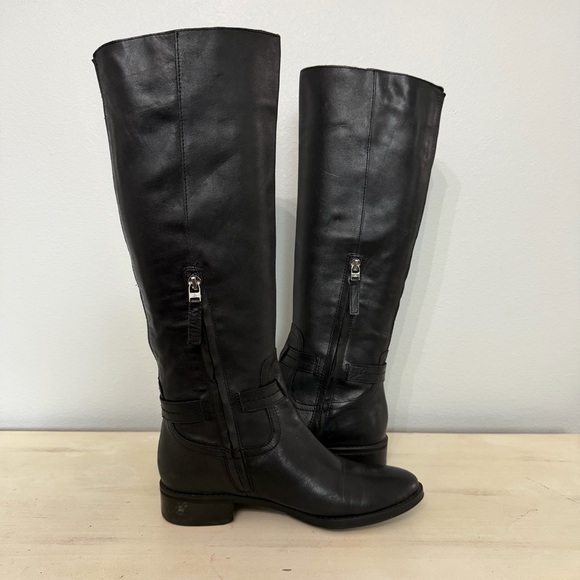 Sam Edelman Black Leather Ponce Buckle Tall Boots Size 6 - Picture 3 of 11